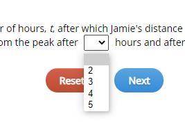 Select the correct answer from each drop-down menu.

Jamie is hiking up a small mountain at a cons