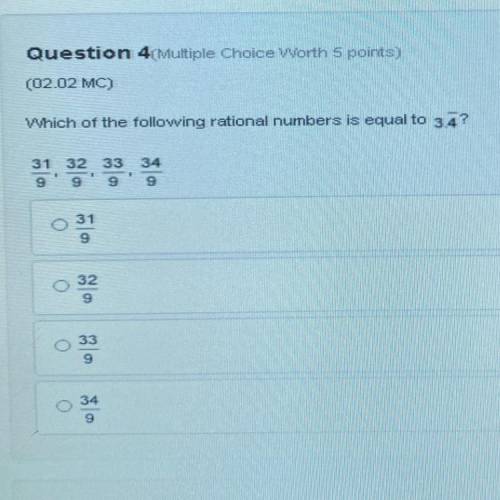Which of the following rational numbers is equal to that? please help quickly