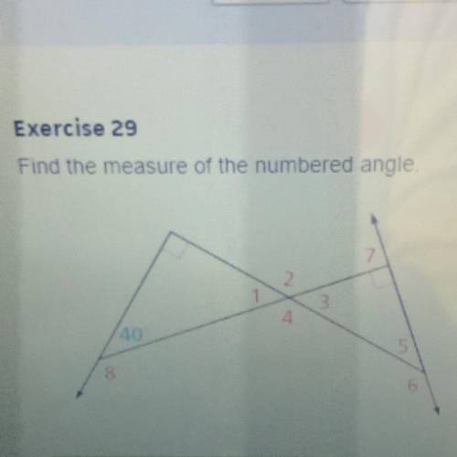 Find the measure of the numbered angle
