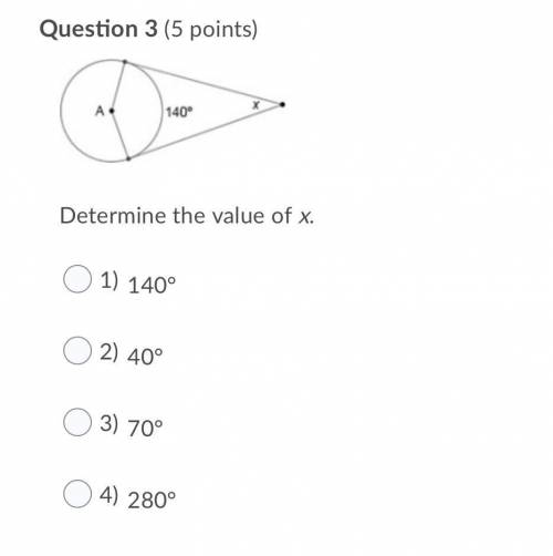 Determine the value for x