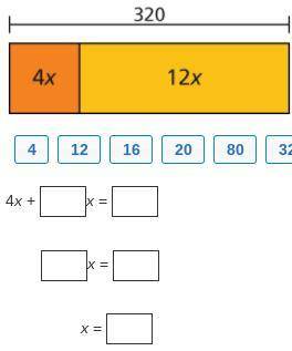Use the bar diagram to write an equation. Then solve. Drag numbers to complete the equations.

Num
