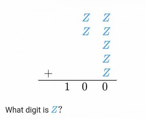 What digit is Z?A. 2B. 4C. 6