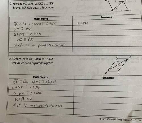 PLEASE HELP‼️
Unit 7: Polygons & Quadrilaterals 
Homework 3: Parallelogram Proofs