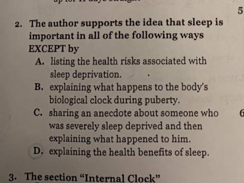 Plz helpp. Scholastic quiz on “why are we so tired”!!!