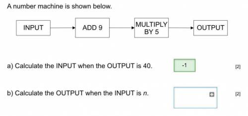 What is the output when the input is n.