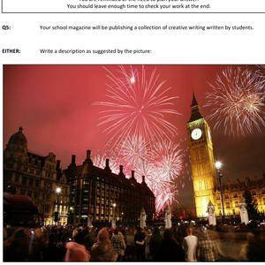 Write a description suggesting this picture of london fireworks