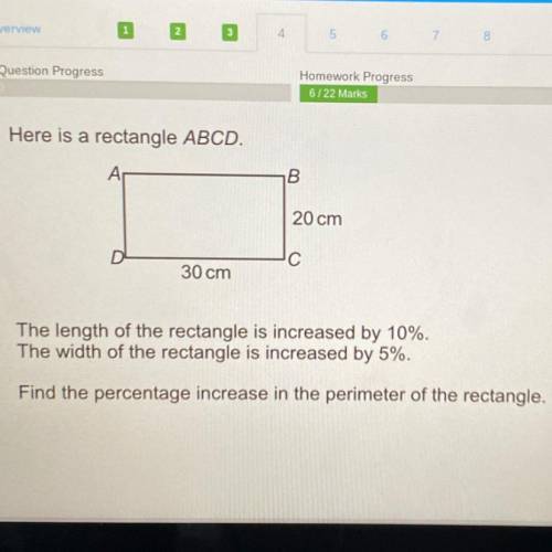 Help, what is the % increase of the rectangle