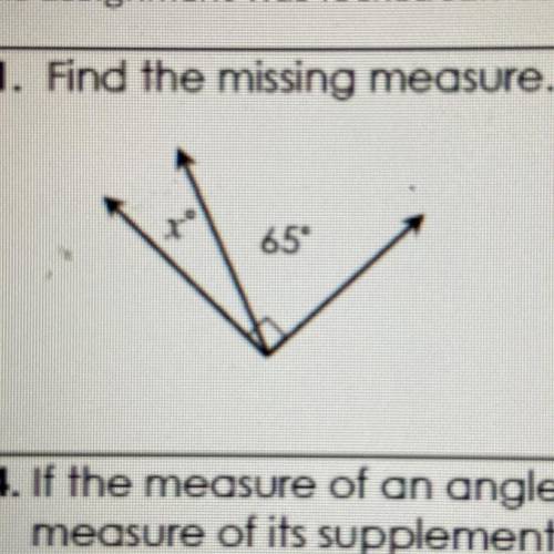 1. Find the missing measure.