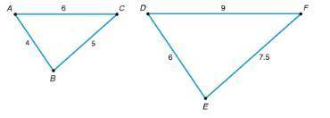 Triangle DEF is a scaled copy of triangle ABC. Which segment in the scaled copy corresponds to segm
