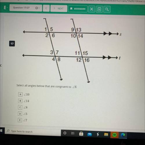 What angles are congruent to 6?