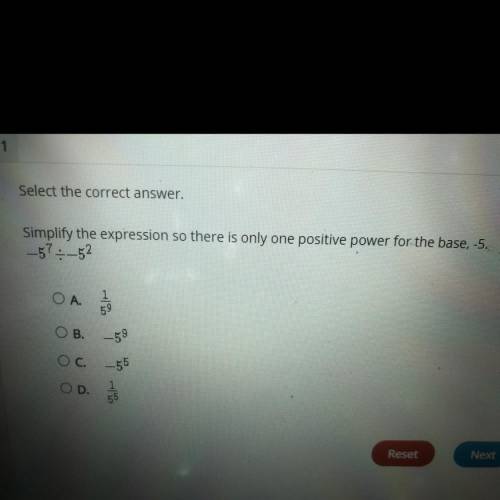 Select the correct answer.

Simplify the expression so there is only one positive power for the ba