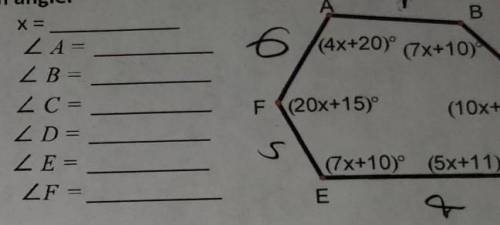 Find the value of x and then determine the measure of each angle