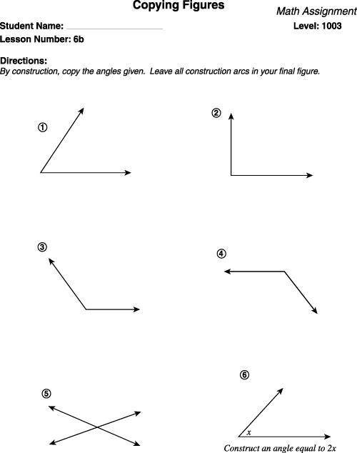 Take a picture of the worksheet with your constructions and upload it below.

Each picture is a se