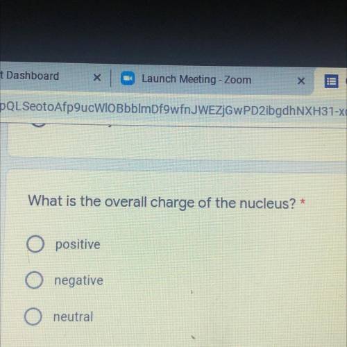 What is the overall charge of the nucleus? *