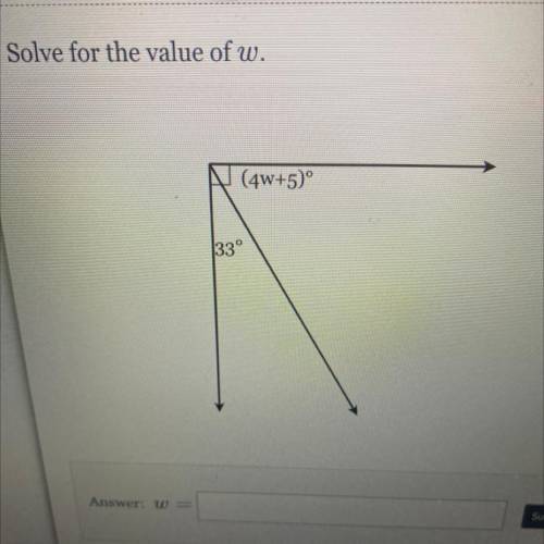 Solve for the value of w