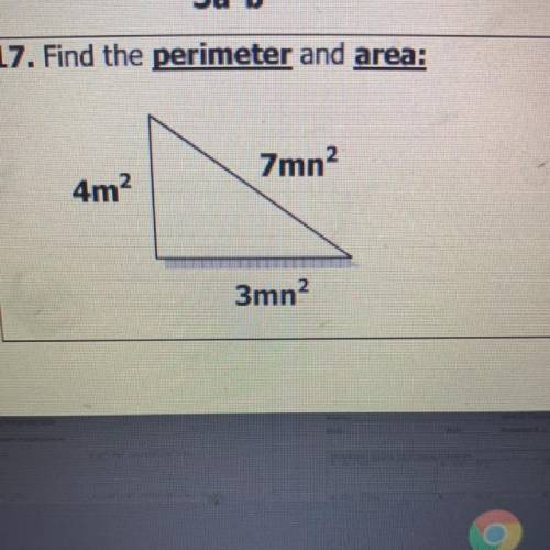 Find the perimeter and area