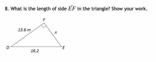 What is the length of side EF in the triangle? Please give a step by step explanation, I'm having l