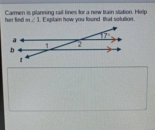 Carmen is planning rail lines for a new train station. Help her find m1. Explain how you found that