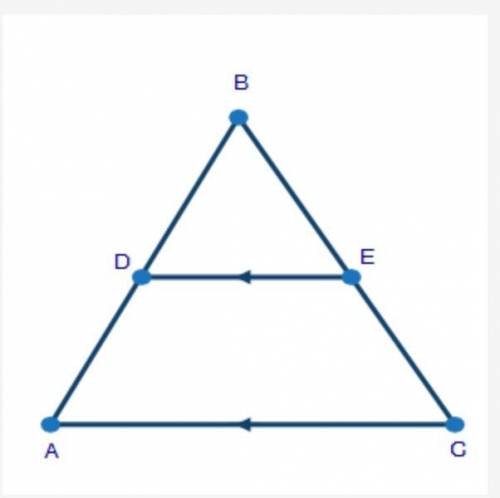 PLEASEEEE HELPPPPPPPPPPPP

In ΔABC shown below, segment DE is parallel to segment AC:Triangles ABC