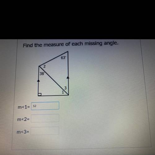 Find the measure of the missing angles