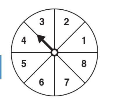 Use the spinner to find the theoretical probability of spinning an even number.