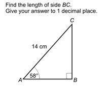 Find the length of side BC
give your answer to 1 decimal place