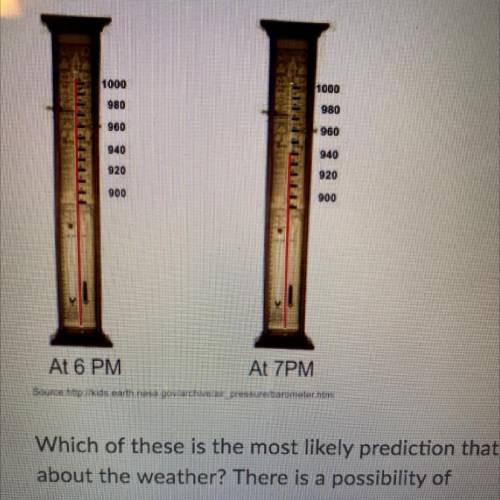 Question 16 (2 points)

A meteorologist observes the readings shown by a barometer on a particular