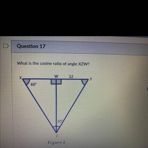 What is the cosine ratio of angle XZW?

Plz help me ASAP! Plz solve this plz! ASAP! Thank you!