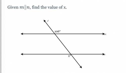 Given m || n, find the value of x.
(Check link)