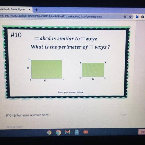 Abcd is similar to wxyz what is the perimeter of wxyz