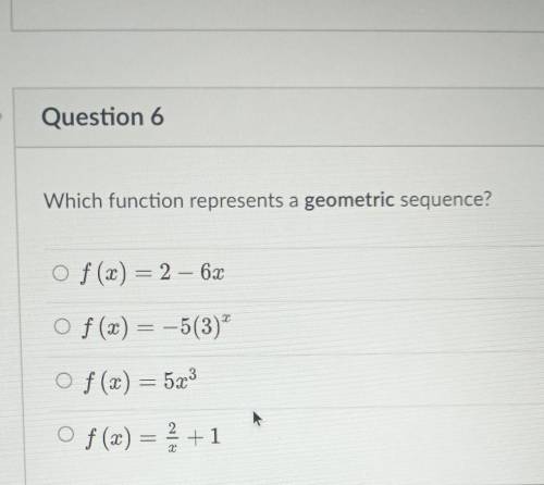 Which function represents a geometric sequence?