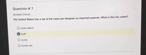 The United States has a tax of 6.6 cents per kilogram on imported peanuts. What is this tax called?