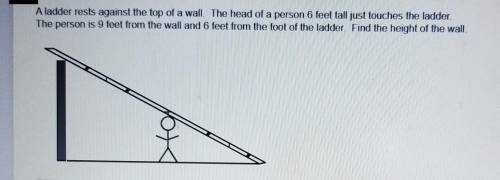 A ladder rests against the top of a wall. The head of a person 6 feet tall just touches the ladder