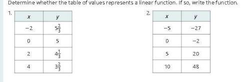 I need some help with these two problems, Determine whether the table of values represents a linear