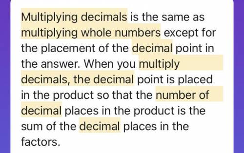 How is multiplying and

dividing decimals
similar to multiplying
and dividing whole
numbers?
