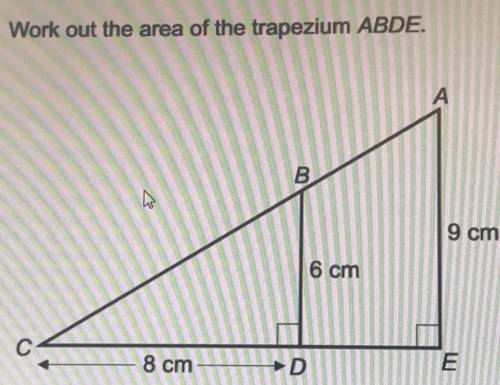 Work out the area of the trapezium ABDE