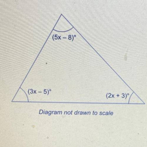 Show that the triangle below is not a right-angled triangle.

(5x-8)
(3x - 5)
(2x + 3)
Diagram not