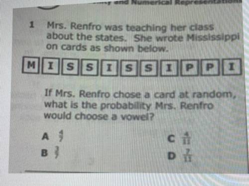 Mrs. Renfro was teaching her class

about the states. She wrote Mississippi on cards as shown belo
