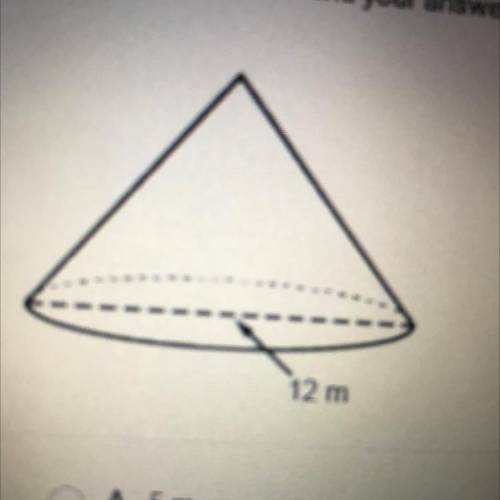 Find the height of a cone with a diameter of 12 m whose volume is 226 m^3.

Use 3.14 for it and ro