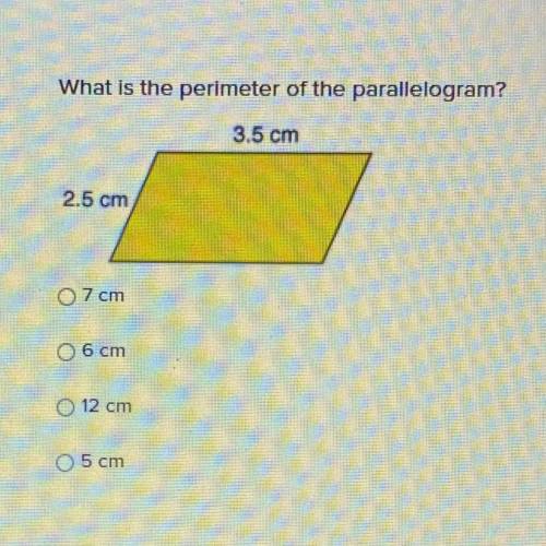 Please I need help
What is the perimeter of the parallelogram