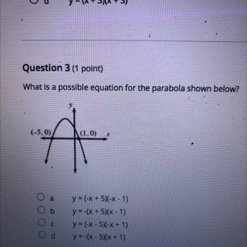 Need help with a question on my quadratics quiz