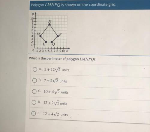 PLEASEE HELP! ILL GIVE RIGHT ANSWER BRAINLIEST

WHAT IS THE PERIMETER OF POLYGON LMNPQ?
look at th