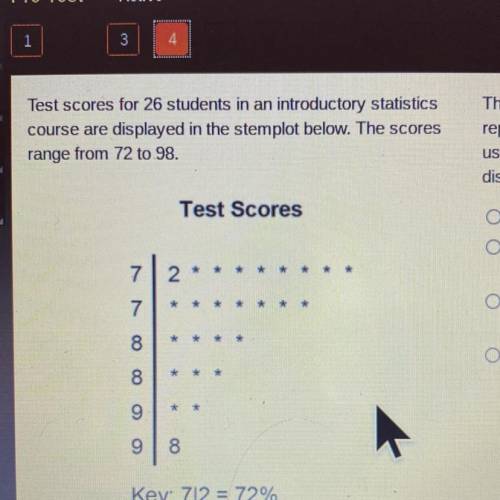 The teacher wants to encourage her students by

reporting that, overall, the scores were high. Sho