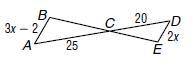 Find the measure of segment AB.
a) AB = 2
b) AB = 5
c) AB = 7
d) AB = 10