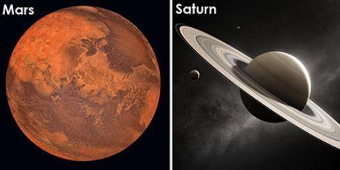 Compare the planets Mars and Saturn. Describe how their common characteristics are similar.