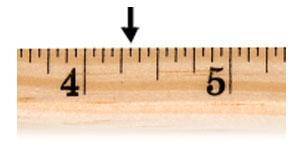 What fraction is shown on the ruler below?
