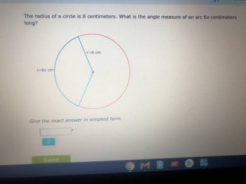 What is the angle of an arc