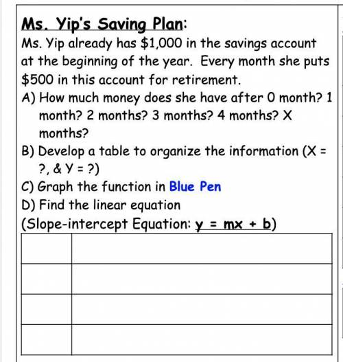 Please, help!!!
Ms. Yip and Mrs. Fong's Saving Plan