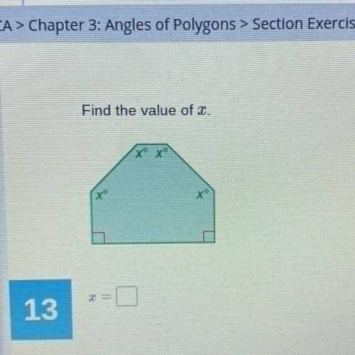 Find the value of x 
Can someone please help