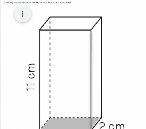 A rectangular prism is shown below. What is the lateral surface area?